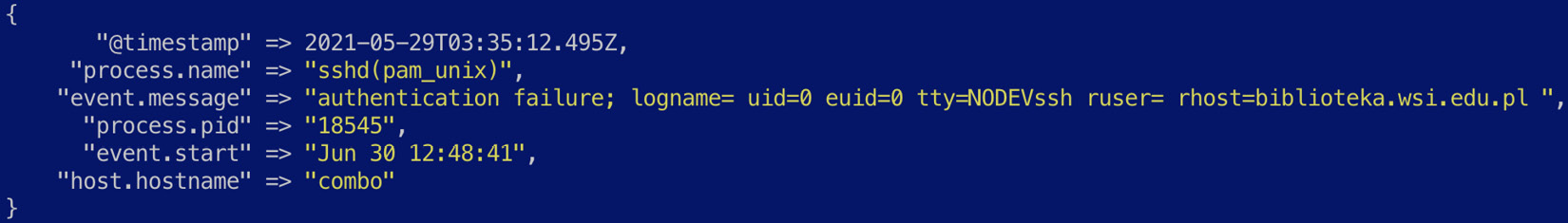 Figure 7.11 – An example of an sshd(pam_unix) event
