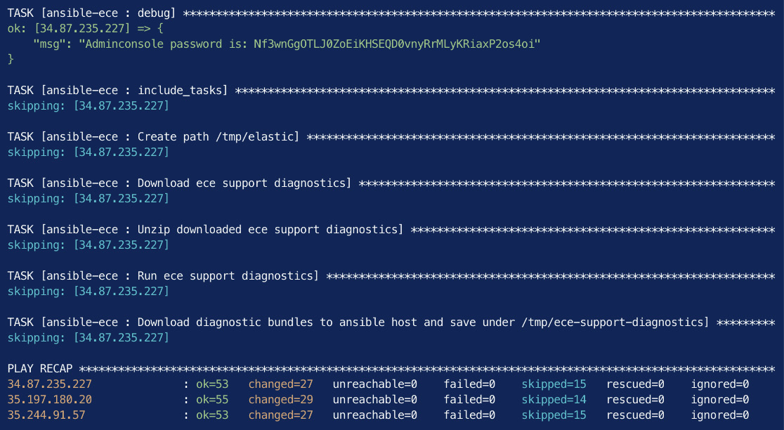 Figure 2.5 – Successful completion of the Ansible playbook to install ECE
