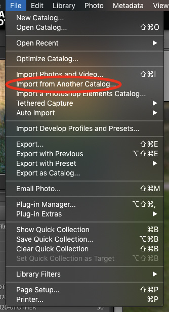 Figure 3.7 C – Exporting and importing a catalog
