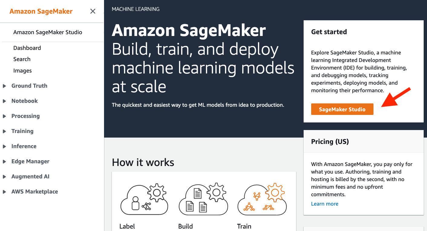 Figure 2.2 – Amazon SageMaker console page
