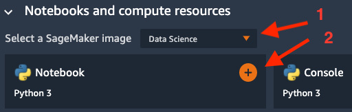 Figure 2.7 – Creating a SageMaker Studio notebook
