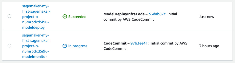 Figure 11.21 – Staging endpoint deployment triggers the modelmonitor pipeline
