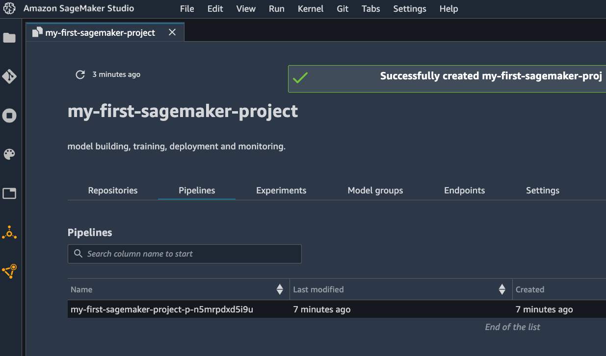 Figure 11.8 – A list of pipelines in the project 
