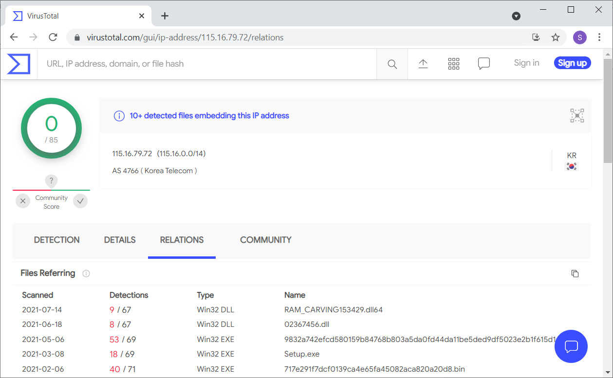 Figure 6.23 – VirusTotal results
