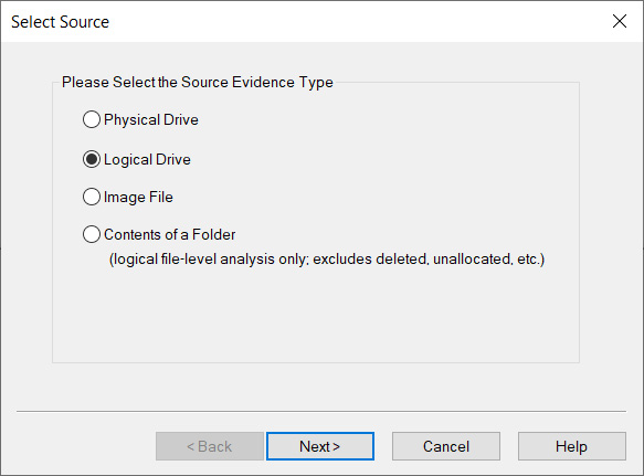 Figure 6.2 – Select Source window
