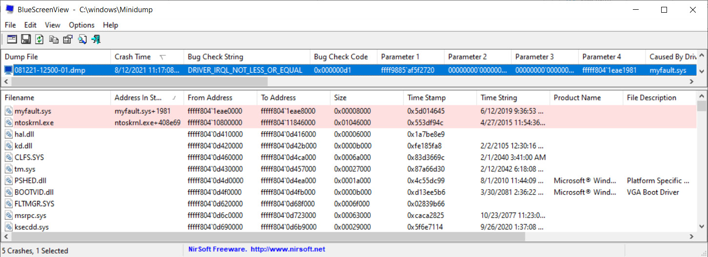 Figure 6.43 – NirSoft BlueScreenView
