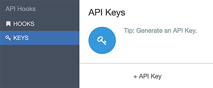 Figure 14.11 – API Keys will provide you with a Key and Secret
