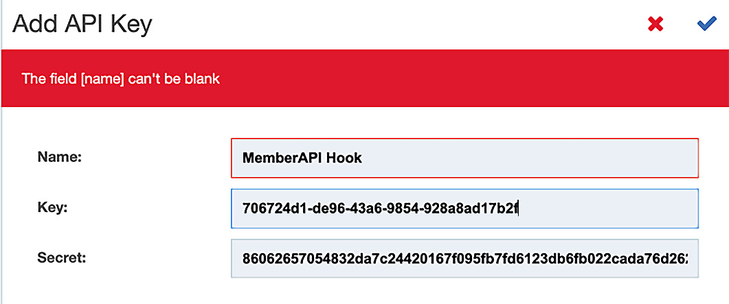 Figure 14.12 – Capturing the Key and Secret for your hook
