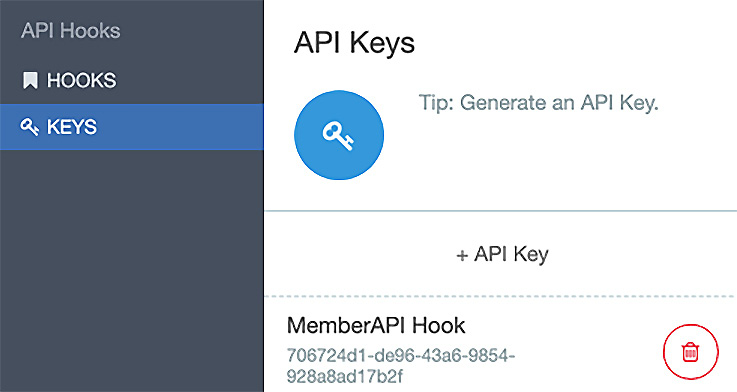 Figure 14.13 – MemberAPI Hook Key created
