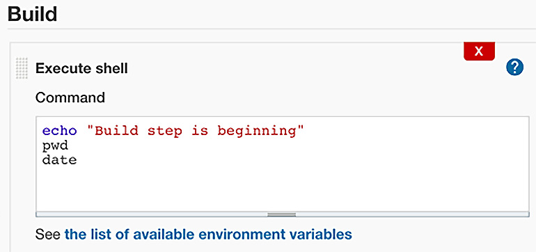 Figure 14.16 – The Build step defines the task to execute
