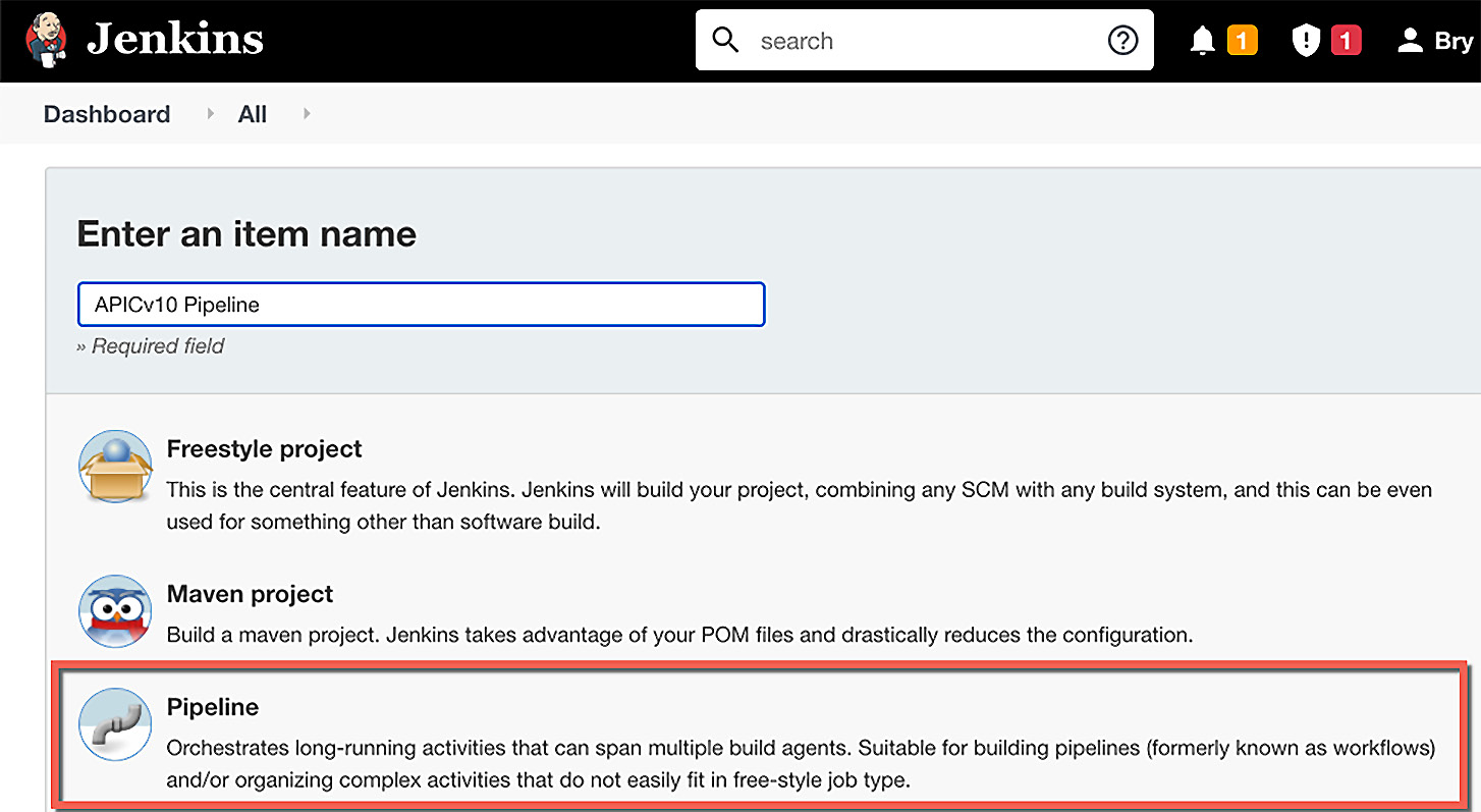 Figure 14.19 – Creating the Jenkins Pipeline
