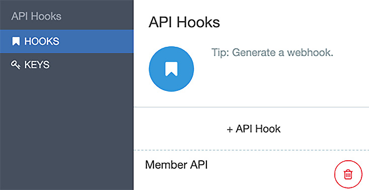 Figure 14.7 – Click on + API Hook to create the hook
