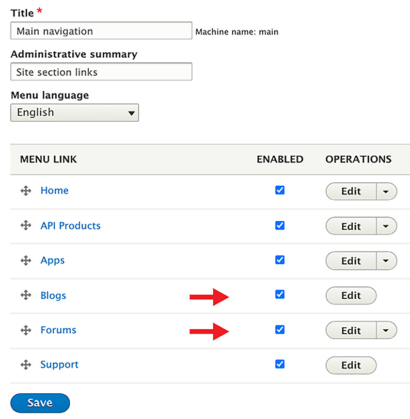 Figure 15.6 – Removing Blogs and Forums
