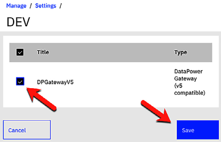 Figure 3.11 – Select gateway service
