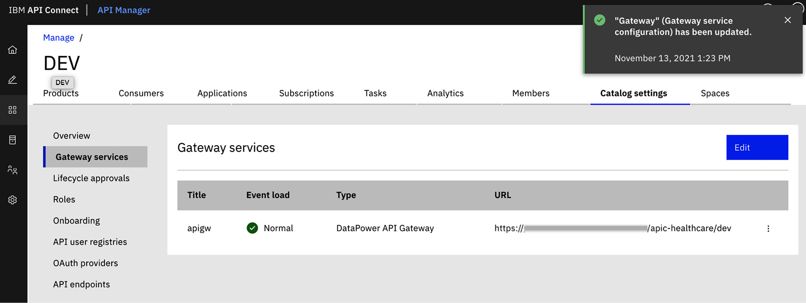 Figure 3.12 – Gateway service added
