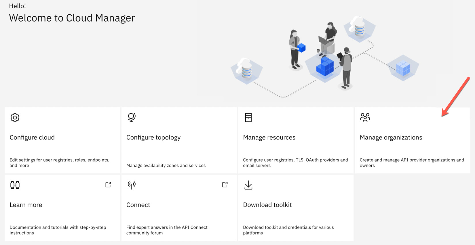 Figure 3.3 – Cloud Manager UI home screen
