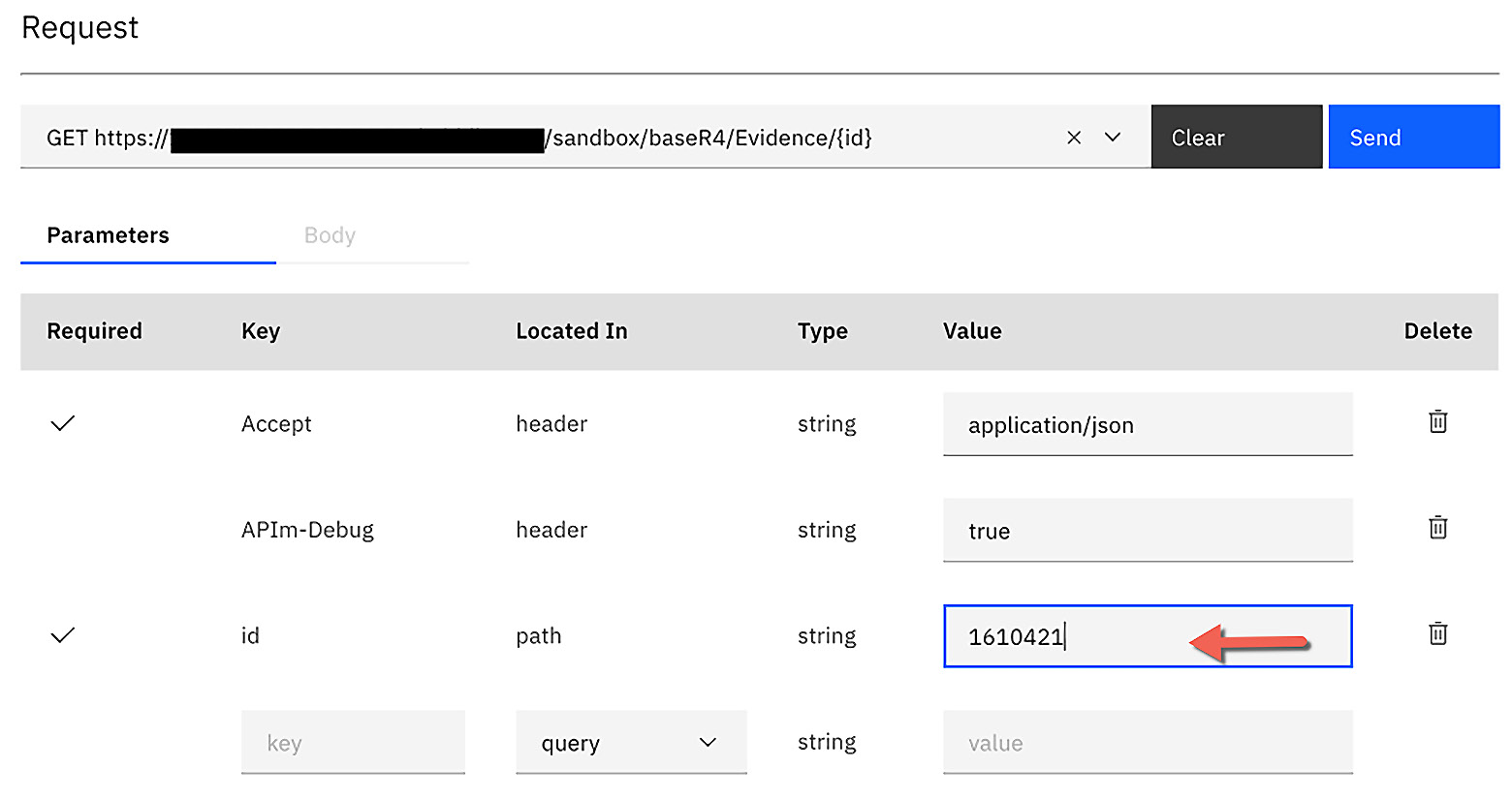 Figure 6.62 – The test tab is used to test the API
