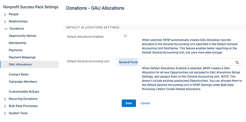 Figure 10.9 – Example of a standard GAU Allocation configuration
