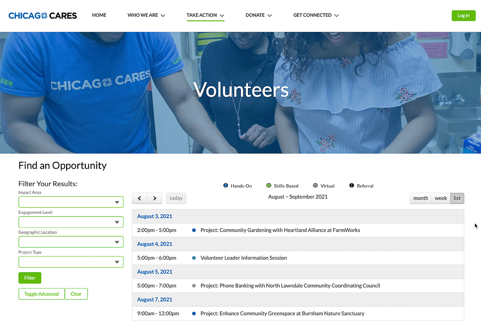 Figure 5.11 – Example of a V4S volunteer interface built into Experience Cloud
