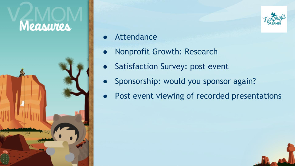 Figure 7.5 – Nonprofit Dreamin V2MOM: Measures
