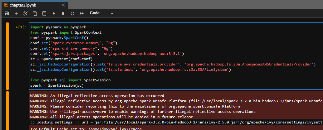 Figure 3.5 – Screenshot of provided Jupyter notebook
