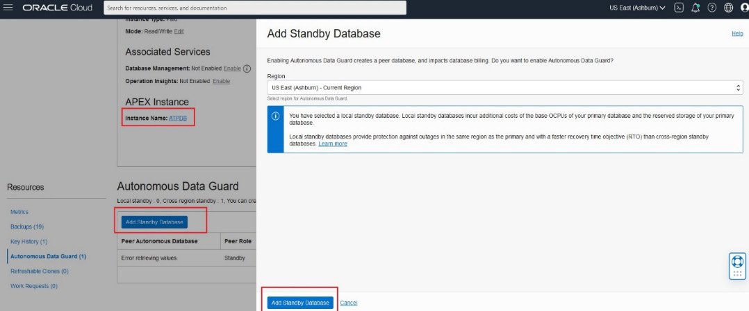 Figure 4.10 – Add Standby Database
