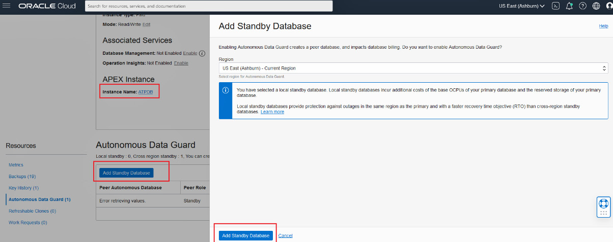 Figure 4.8 – Add Standby Database
