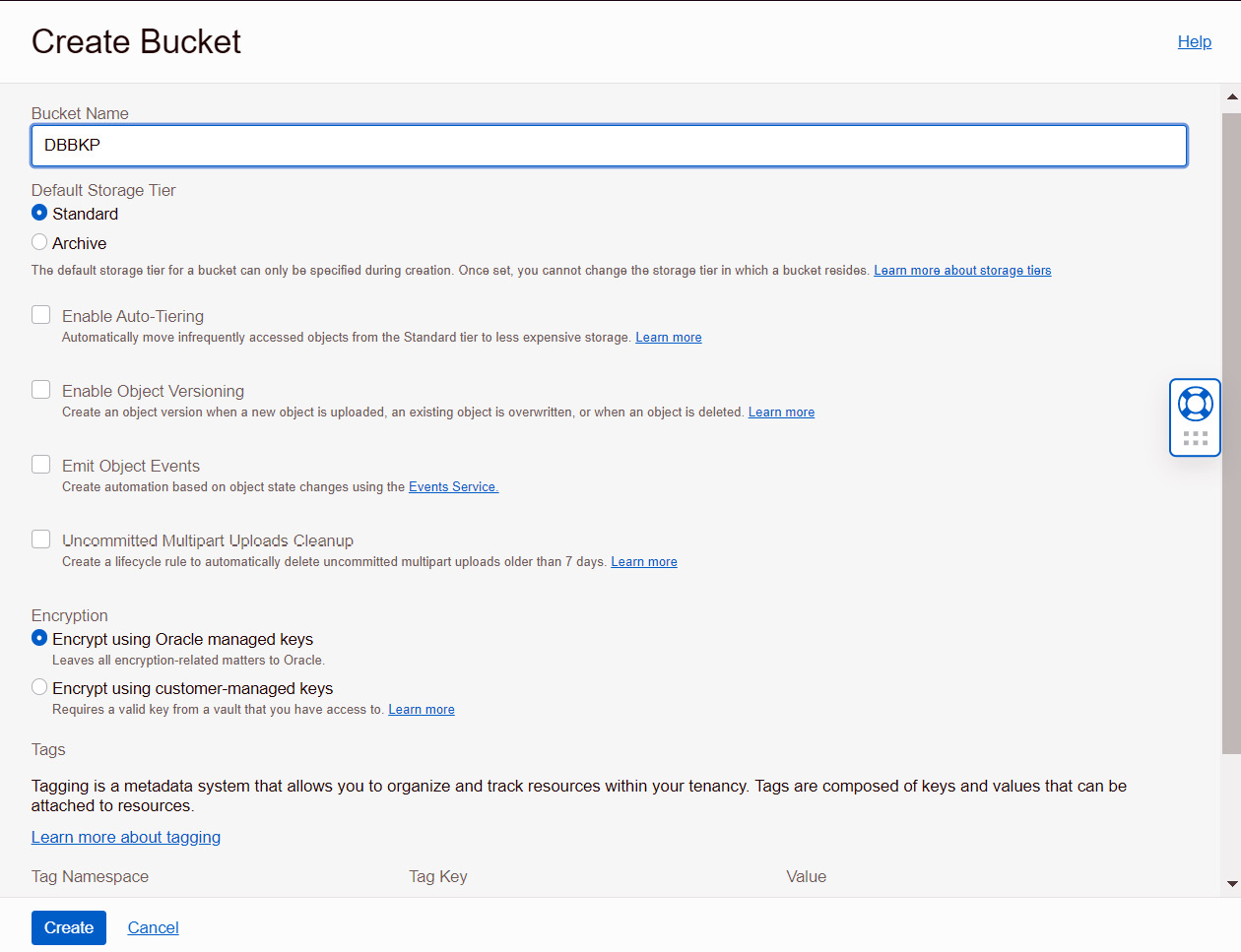 Figure 5.6 – Create Bucket
