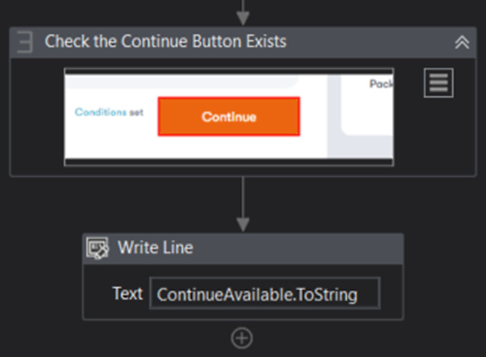 Figure 10.12 – Checking for the availability of the Continue button
