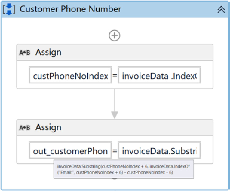 Figure 14.22 – Extracting the customer phone number
