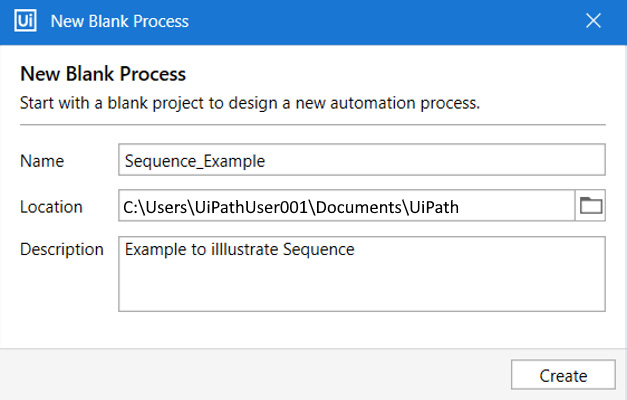 Figure 6.2 – Creating a New Blank Process
