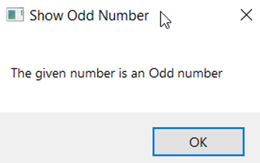 Figure 6.30 – Output message for an odd number
