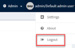 Figure 10.12 – Logging out of the organisation configuration panel
