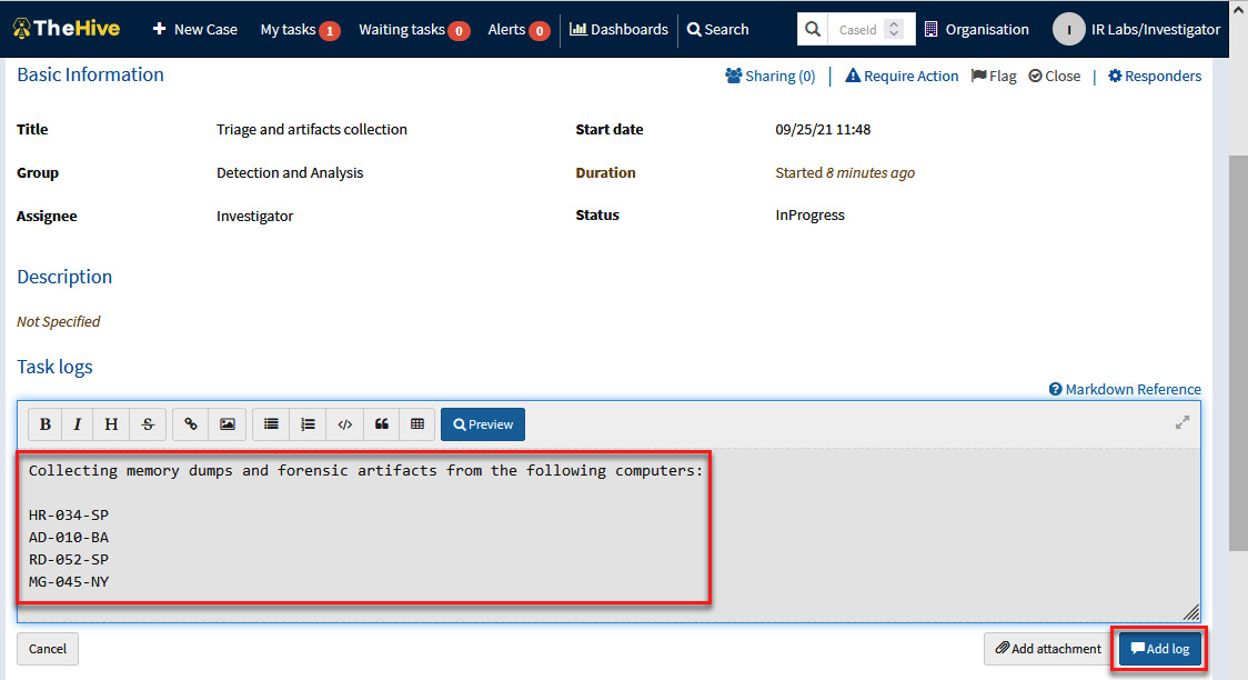 Figure 10.20 – Providing details regarding a task
