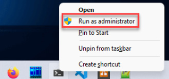 Figure 11.3 – Opening Windows Terminal as administrator
