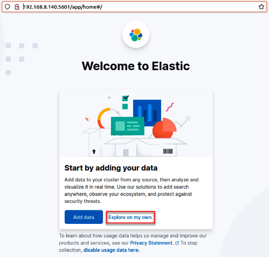 Figure 12.7 – The welcome page of ELK 
