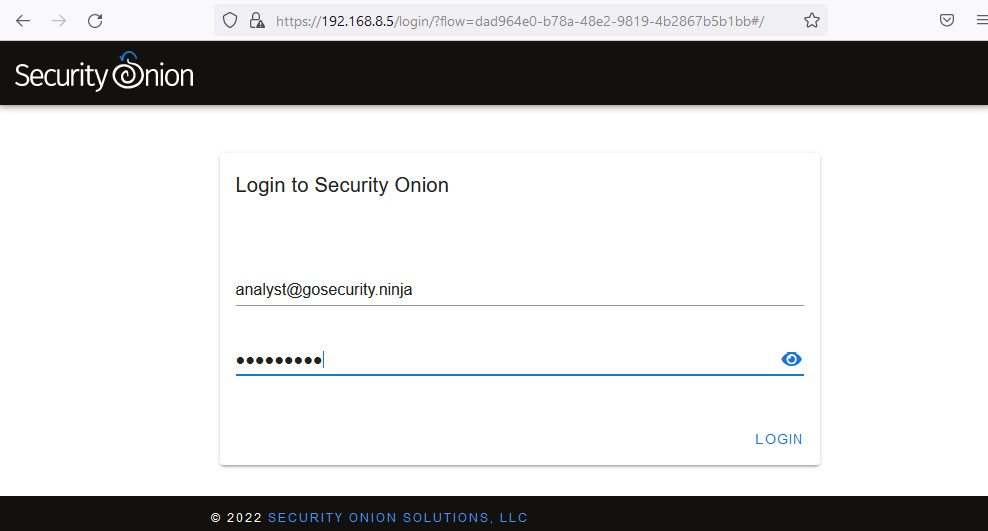 Figure 14.5 – Logging in to the Security Onion web interface
