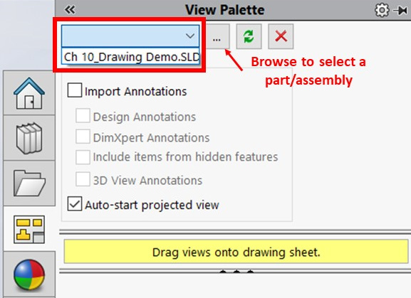 Figure 10.17 – A drop-down menu showing the active 3D model in the drawing
