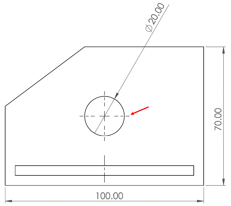 Figure 10.35 – A center mark indicating the center of a circle 
