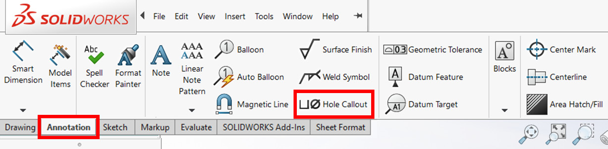 Figure 10.41 – The location of the Hole Callout option
