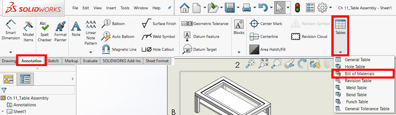 Figure 11.6 – The command to insert a BOM
