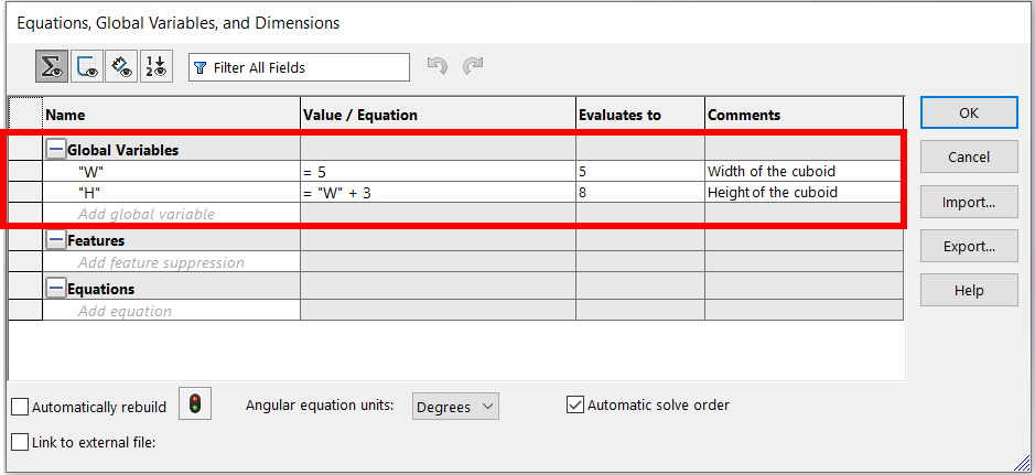 Figure 13.4 – Global variables are active through the model
