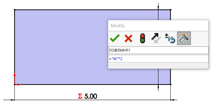 Figure 13.7 – Inputting the multiplication with a variable in place of the dimension value
