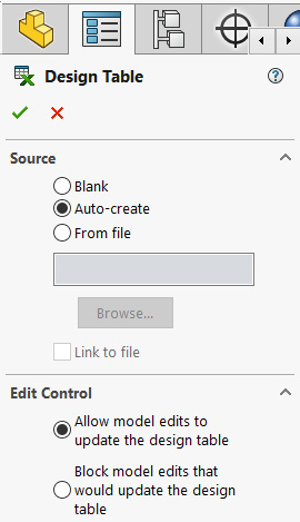 Figure 13.28 – The initial options for generating a design table
