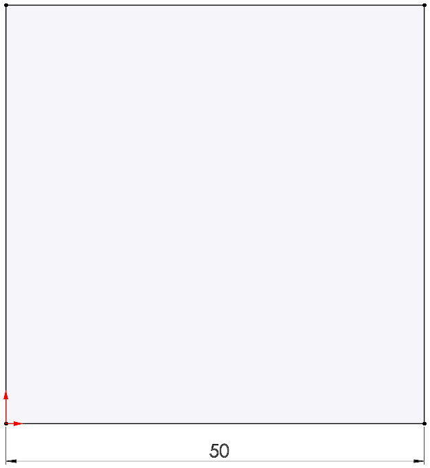 Figure 3.3 – A SOLIDWORKS sketch of a square
