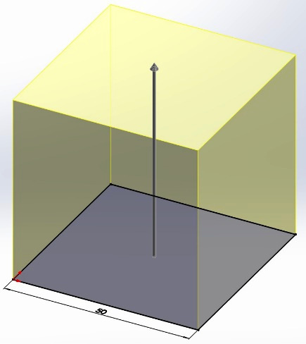 Figure 3.4 – Extruding a cube in SOLIDWORKS
