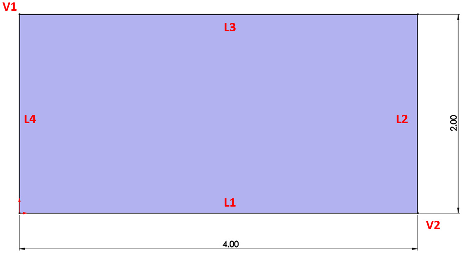 Figure 3.45 – A fully defined rectangle as a starting point to apply the fillet and chamfer to
