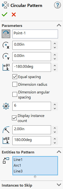 Figure 4.30 – The Circular Pattern options relating to this exercise
