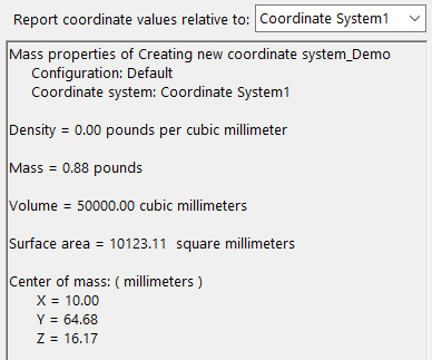 Figure 7.21 – Displayed units for mass and density switched to pounds
