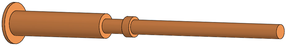 Figure P2.16 – Revolved boss can generate the long rod of the shaft
